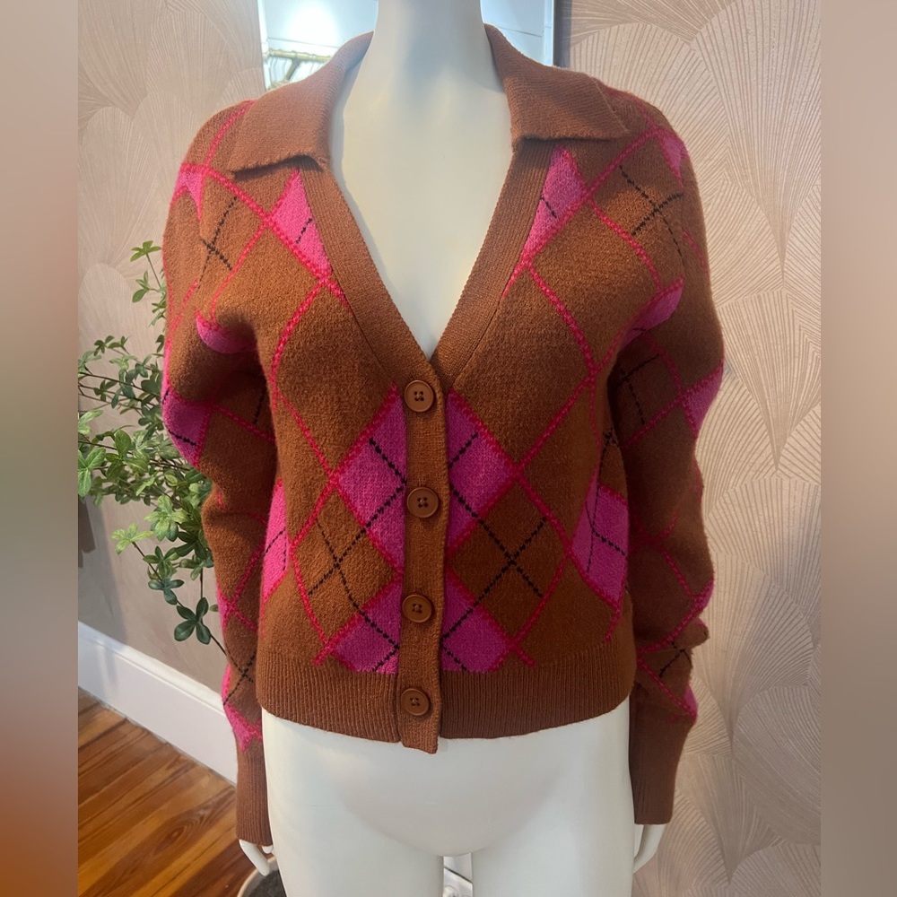 Sofie the label tan argyle sweater